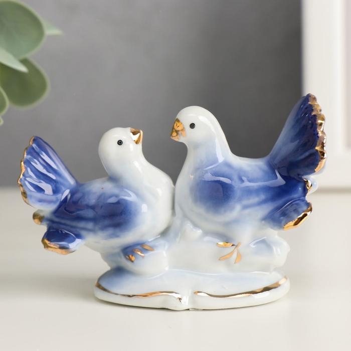 Сувенир под фарфор Сувенир под фарфор "2 голубка" синие 5,5х8 см