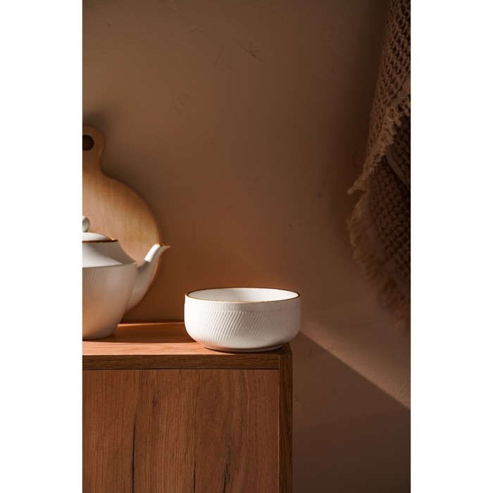 Миска фарфоровая SL Home «Волн в камне», 650 мл, d= 14 см, цвет белый