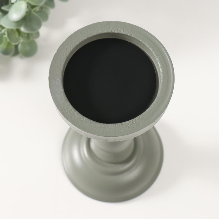 Подсвечник дерево на 1 свечу Подсвечник дерево на 1 свечу "Оскар" серый 20х10,3х10,3 см