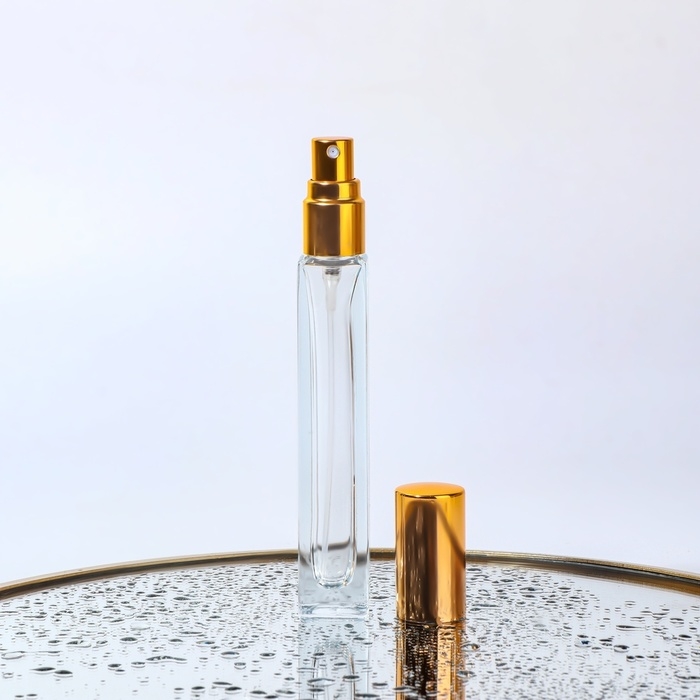 Бутылочка для хранения, с распылителем, 10 мл, цвет золотистый Бутылочка для хранения, с распылителем, 10 мл, цвет золотистый