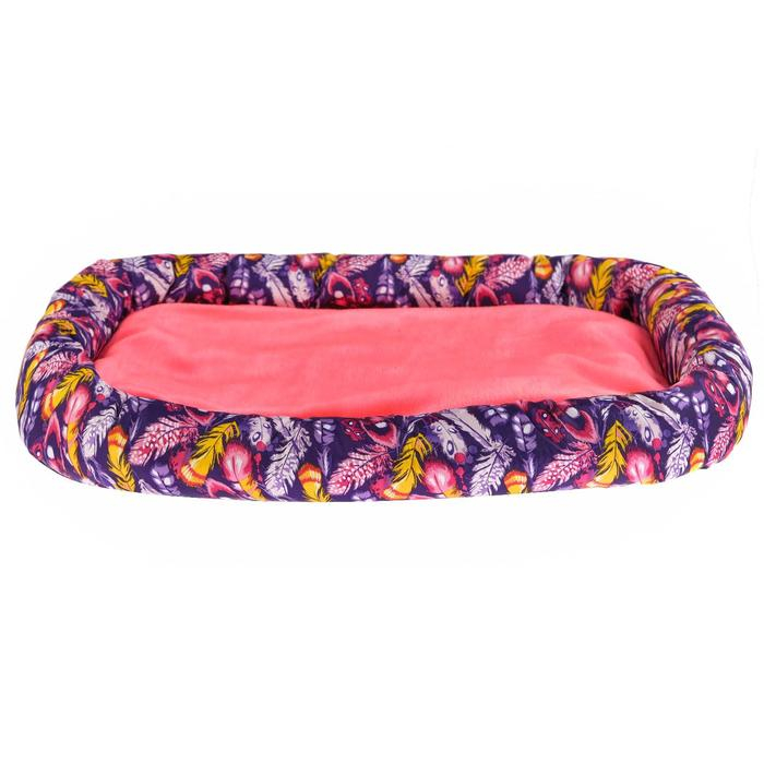 Лежанка мягкая с бортом, 55 х 40 см, микс цветов Лежанка мягкая с бортом, 55 х 40 см, микс цветов