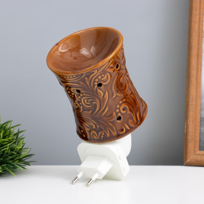 Ночник Ночник "Узор" темно-коричневый 7,8х7,8х12 см