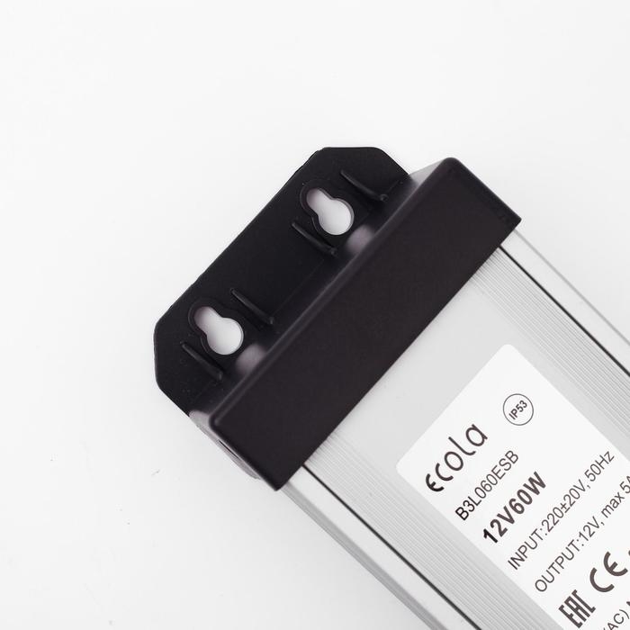 Блок питания Ecola для светодиодной ленты 12 В, 60 Вт, IP53 Блок питания Ecola для светодиодной ленты 12 В, 60 Вт, IP53