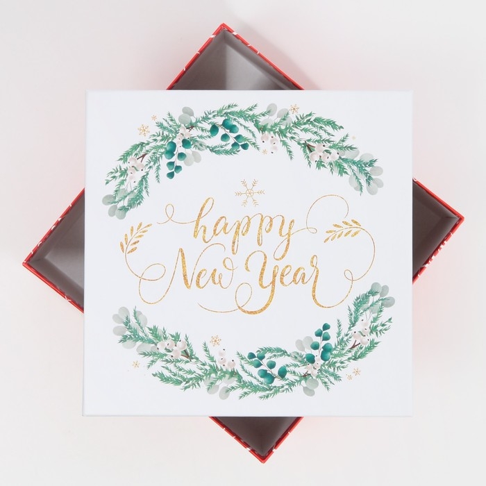 Коробка подарочная «С новым годом», 22 х 22 х 12 см, Новый год Коробка подарочная «С новым годом», 22 х 22 х 12 см, Новый год