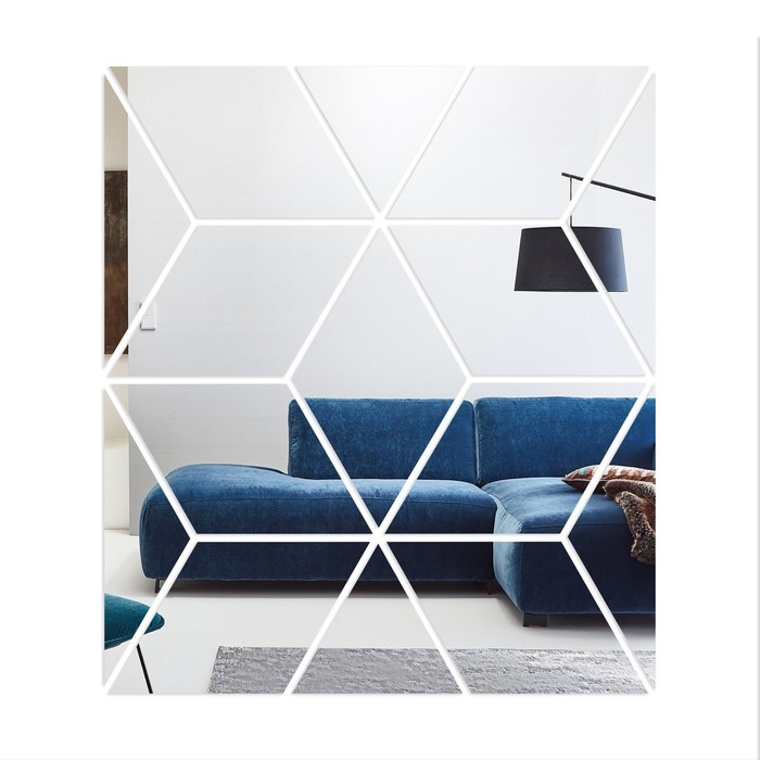 Наклейки интерьерные Наклейки интерьерные "Куб", зеркальные, декор настенный, панно 45 х 51 см, 15 эл