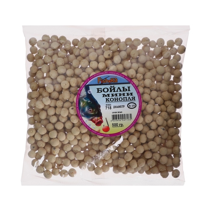 Бойлы Fish.ka, мини конопля, 8-10 мм, 500 г Бойлы Fish.ka, мини конопля, 8-10 мм, 500 г