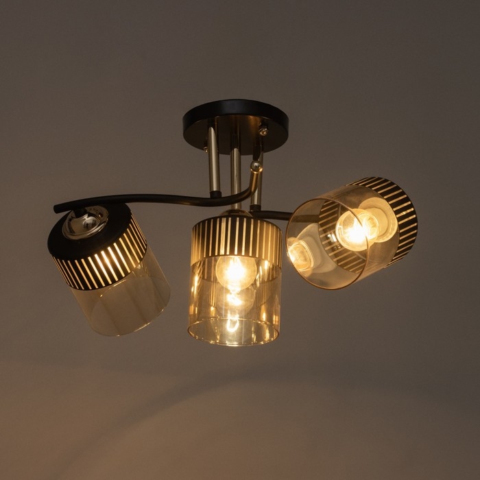 Люстра Люстра "Галион" 3хЕ27 40Вт черно-золотой 55х26 см