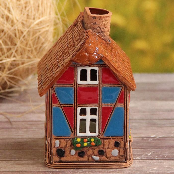 Аромалампа Домик «Лайма», ручная работа, микс, 12 см Аромалампа Домик «Лайма», ручная работа, микс, 12 см