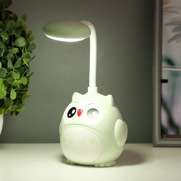 Ночник "Сова" LED 3Вт USB АКБ фисташковый 8,5х7х20 см