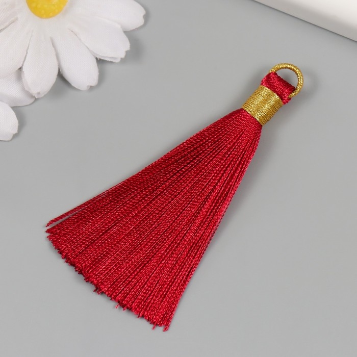 Декор для творчества текстиль Декор для творчества текстиль "Кисть. Оливия" бордо набор 2 шт 8х1,2 см