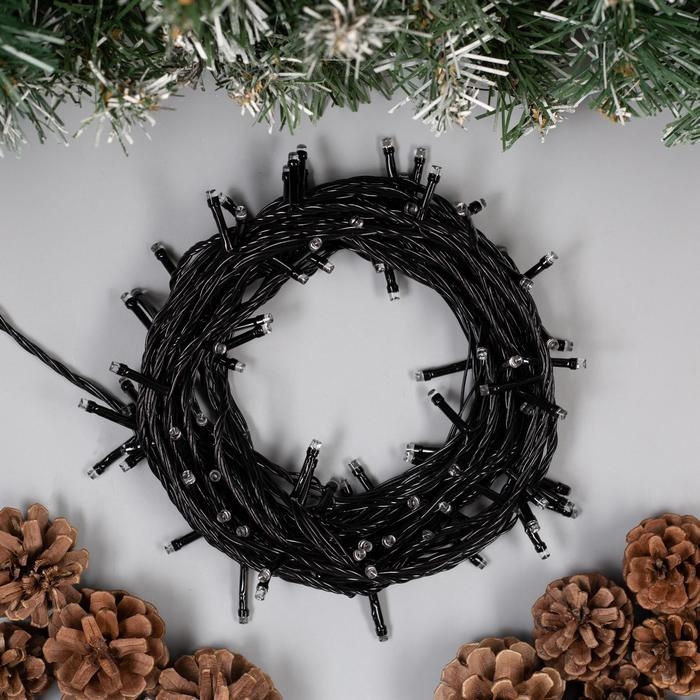 Гирлянда «Нить» 10 м, IP20, тёмная нить, 100 LED, свечение жёлтое, 8 режимов, 220 В Гирлянда «Нить» 10 м, IP20, тёмная нить, 100 LED, свечение жёлтое, 8 режимов, 220 В