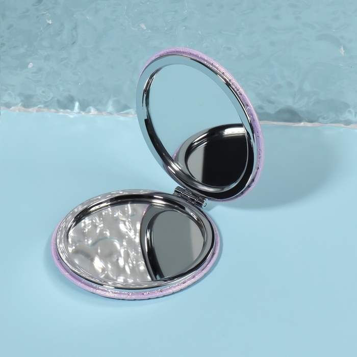 Зеркало складное «Крокодил», d = 7,5 см, цвет нежно - розовый Зеркало складное «Крокодил», d = 7,5 см, цвет нежно - розовый