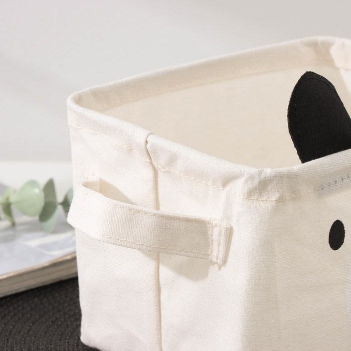 Корзина для хранения с ручками Доляна «Мишка», 20×16×14 см, цвет бежевый Корзина для хранения с ручками Доляна «Мишка», 20×16×14 см, цвет бежевый