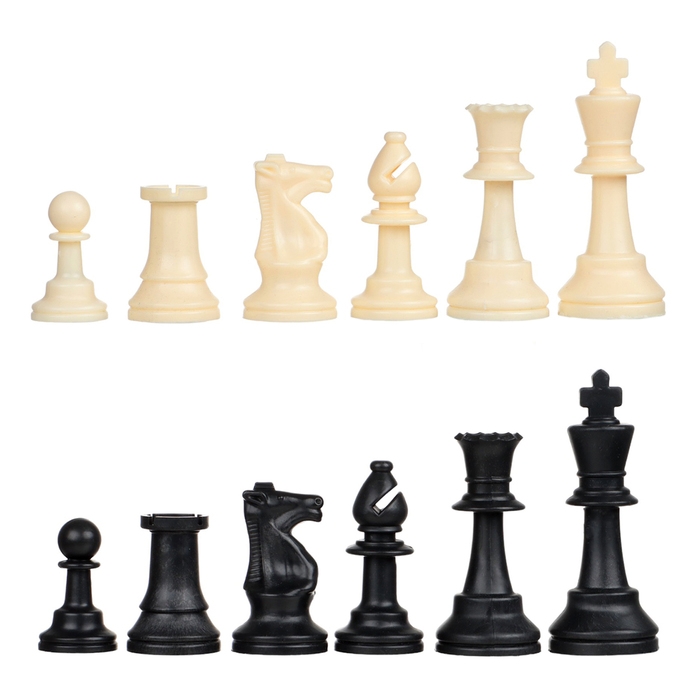 Шахматные фигуры, пластик, король h-9.5 см, пешка h-4.5 см Шахматные фигуры, пластик, король h-9.5 см, пешка h-4.5 см