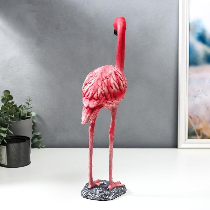Сувенир полистоун "Розовый фламинго на камне" МИКС 45,5х22х10 см