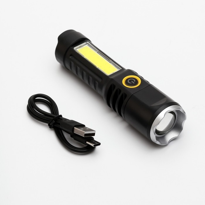 Фонарь ручной аккумуляторный, 5 Вт, 400 мАч, XPE, COB, zoom, 4 режима, Type-C Фонарь ручной аккумуляторный, 5 Вт, 400 мАч, XPE, COB, zoom, 4 режима, Type-C