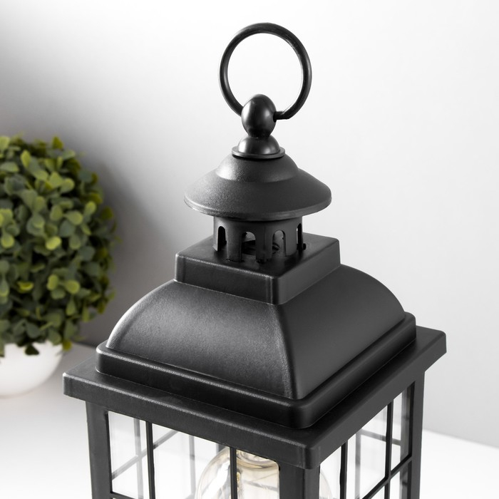 Ночник Ночник "Фонарь и светлячки" чёрная от батареек 3ААА 35х13,5х13,5см RISALUX