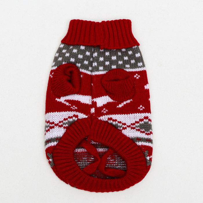 Свитер  Свитер "Бегущие олени", 2XL (ДС 41, ОШ 41, ОГ 36-60 см), бордовый