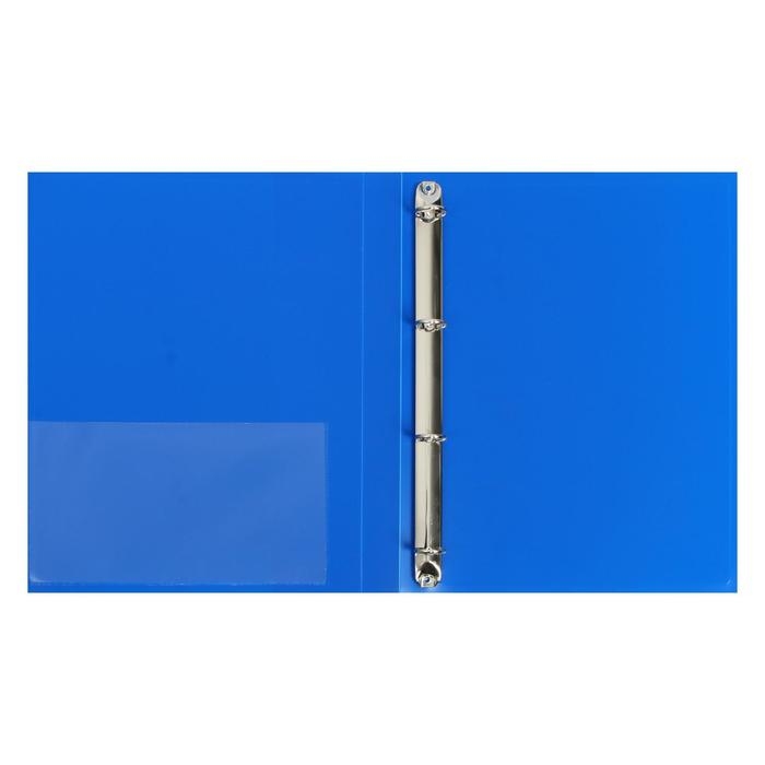 Папка на 4 кольцах А4, Calligrata, 25 мм, 700 мкм, внутренний и торцевой карман, синяя Папка на 4 кольцах А4, Calligrata, 25 мм, 700 мкм, внутренний и торцевой карман, синяя