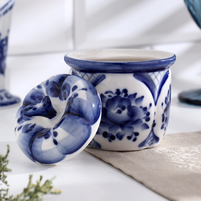 Солонка «Осень», 7,5х7,5х9,5 см, гжель Солонка «Осень», 7,5х7,5х9,5 см, гжель