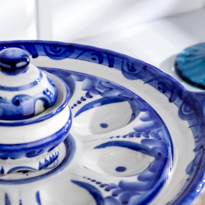 Подставка для яиц Подставка для яиц "Куличница", гжель, фарфор, 25х11 см