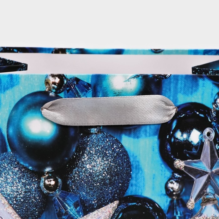 Новый год. Пакет подарочный, ламинированный, "Звезда",18 х 23 х 10 см.