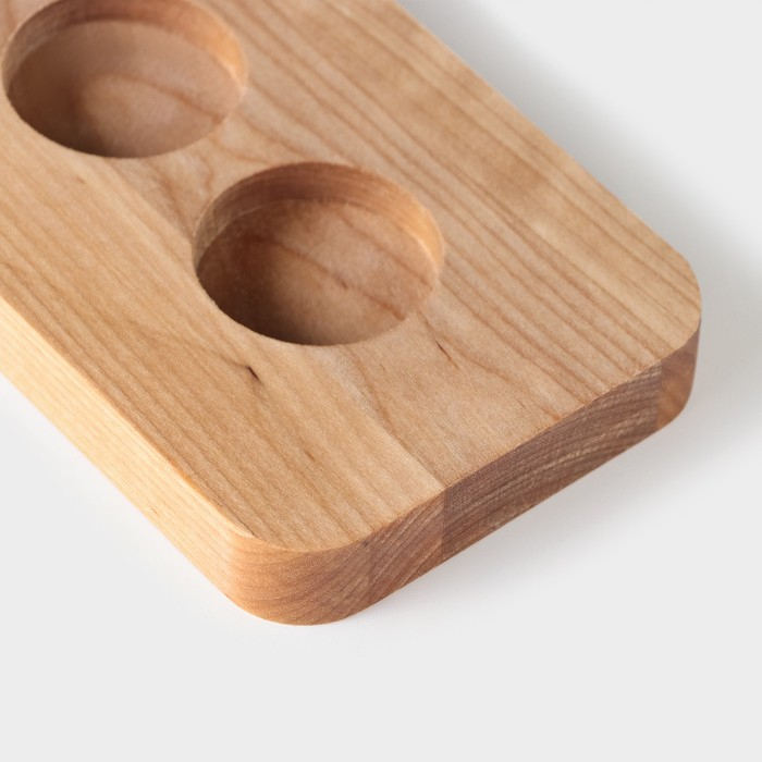 Доска для подачи шотов с ручкой, 45×9×1,8 см, на 6 рюмок, диаметр ячеек 3,9 см, с пропиткой, берёза Доска для подачи шотов с ручкой, 45×9×1,8 см, на 6 рюмок, диаметр ячеек 3,9 см, с пропиткой, берёза