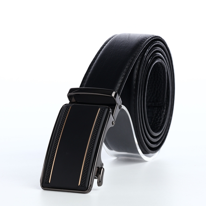 Ремень мужской, ширина 3,6 см, винт, пряжка автомат, цвет чёрный Ремень мужской, ширина 3,6 см, винт, пряжка автомат, цвет чёрный