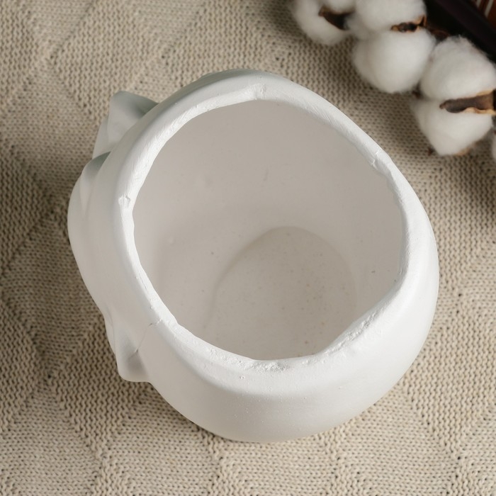 Фигурное кашпо  Фигурное кашпо "Голова девушки" белое, 16х14х16см