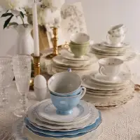 Чайная пара WY Royal blue, фарфор, 220 мл, голубая