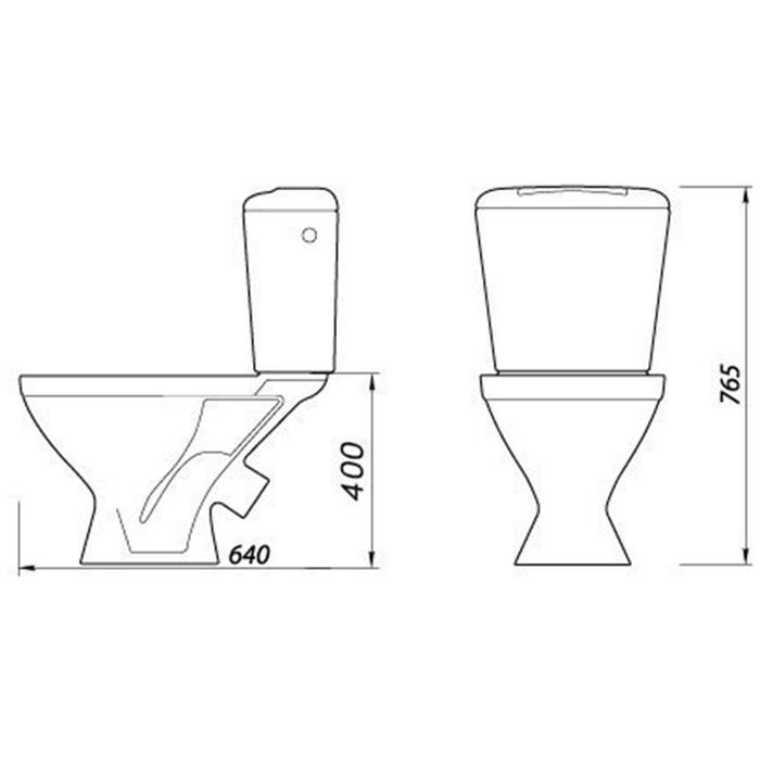 Унитаз компакт ЛЗСФ Унитаз компакт ЛЗСФ "Оптима Стандарт", нижняя подводка, сиденье, кнопка хром
