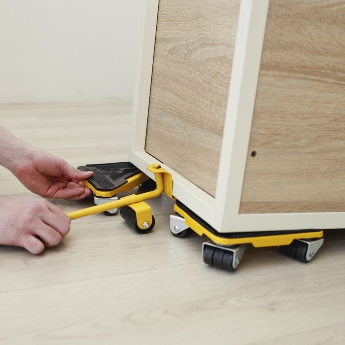 Набор для перемещения мебели ТУНДРА, металлические платформы, г/п до 150 кг, 5 предметов Набор для перемещения мебели ТУНДРА, металлические платформы, г/п до 150 кг, 5 предметов