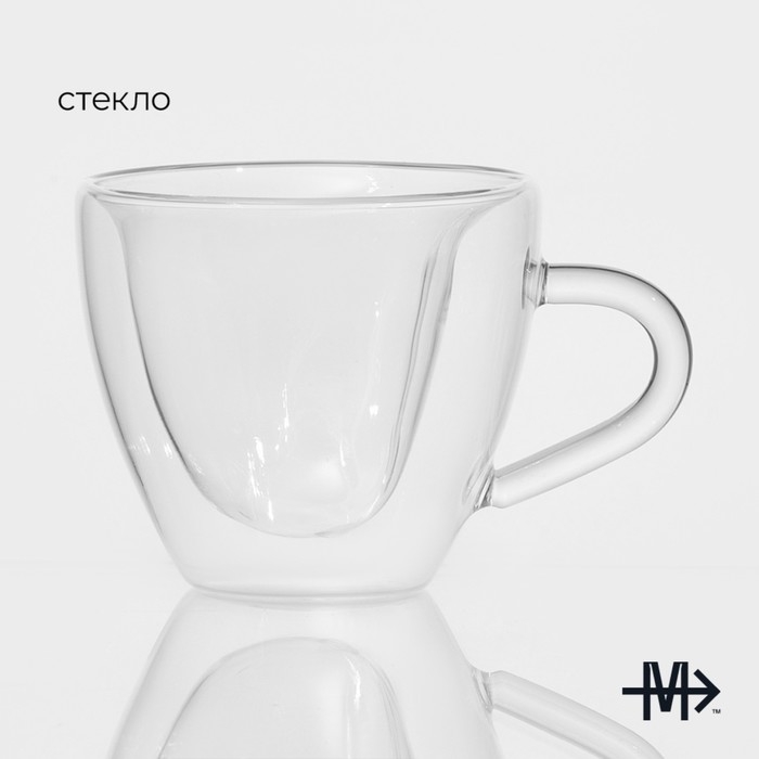 Кружка стеклянная с двойными стенками Magistro «Сердце», 150 мл, 11×8×7,5 см Кружка стеклянная с двойными стенками Magistro «Сердце», 150 мл, 11×8×7,5 см