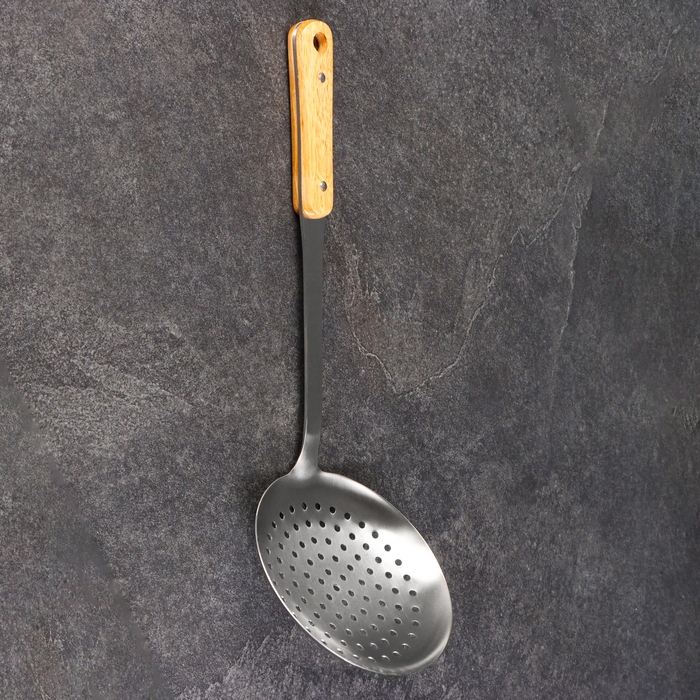 Шумовка для казана 42см, диаметр 16см, дерев ручка Шумовка для казана 42см, диаметр 16см, дерев ручка