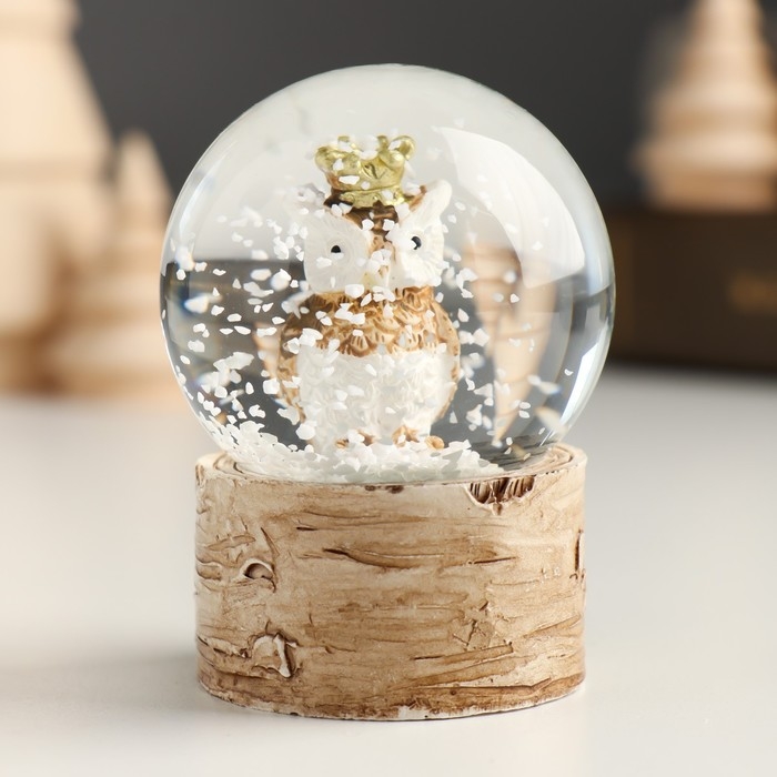 Сувенир полистоун водяной шар Сувенир полистоун водяной шар "Птица в короне" МИКС 4,5х4,5х6 см