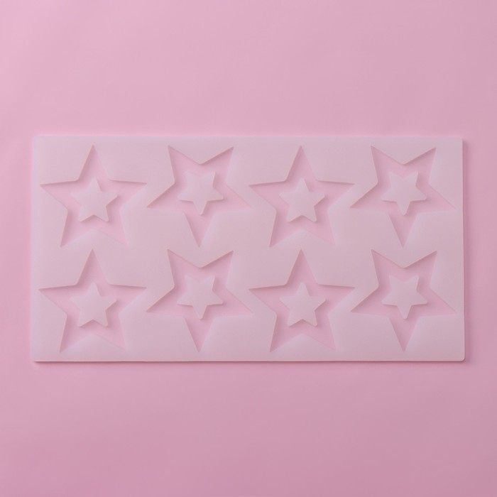 Форма для шоколада Доляна «Звёзды», силикон, 8 ячеек, 22×11,5×0,3 см, цвет прозрачный Форма для шоколада Доляна «Звёзды», силикон, 8 ячеек, 22×11,5×0,3 см, цвет прозрачный