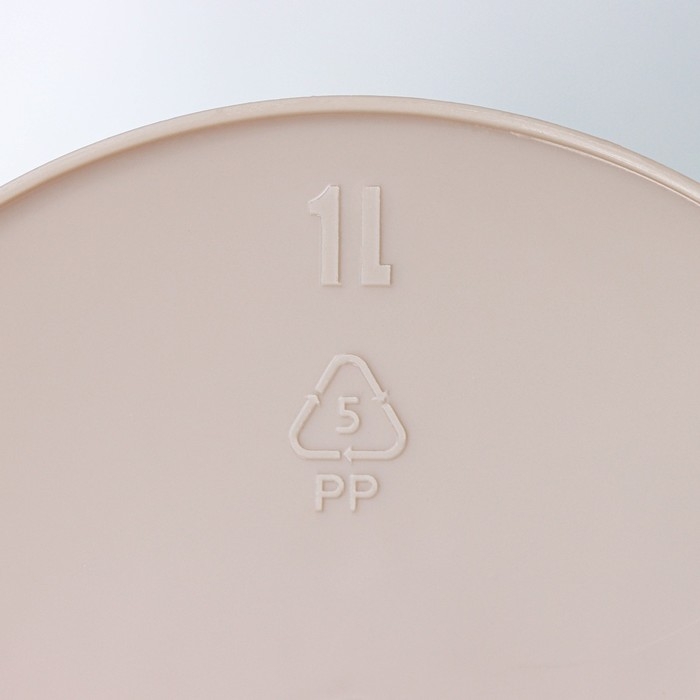 Контейнер для мусора настольный Palm, 1 л, d=13 см, h=15.5 см, цвет бежевый Контейнер для мусора настольный Palm, 1 л, d=13 см, h=15.5 см, цвет бежевый