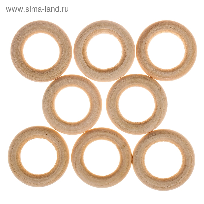 Кольца деревянные d=30 мм (набор 8 шт) без покрытия Кольца деревянные d=30 мм (набор 8 шт) без покрытия