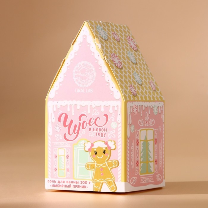 Соль для ванны, 200 г, аромат имбирного пряника, Новый Год Соль для ванны, 200 г, аромат имбирного пряника, Новый Год