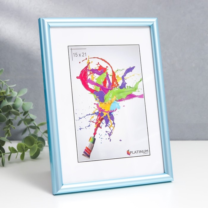 Фоторамка пластик Фоторамка пластик "Радуга" 15х21 см, голубой