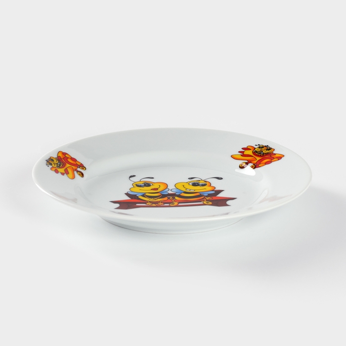 Тарелка «Пчёлы», d=20 см, цвет белый Тарелка «Пчёлы», d=20 см, цвет белый