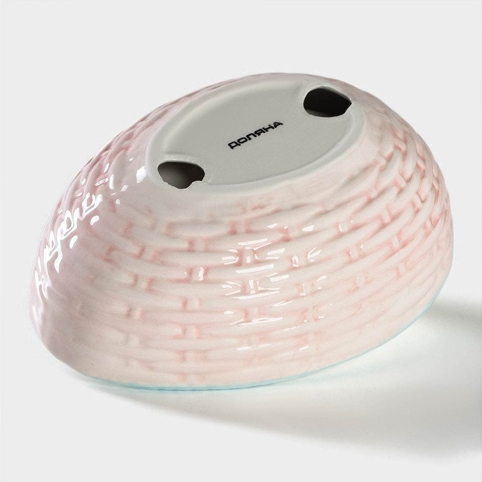 Салатник Доляна &laquo;Зайка&raquo;, 350 мл, 18&times;14&times;11 см, голубой ободок