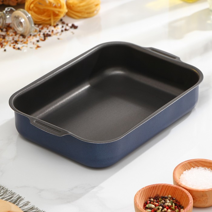 Противень «Экономика», 19×25 см, h=5,8 см, антипригарное покрытие, цвет синий Противень «Экономика», 19×25 см, h=5,8 см, антипригарное покрытие, цвет синий