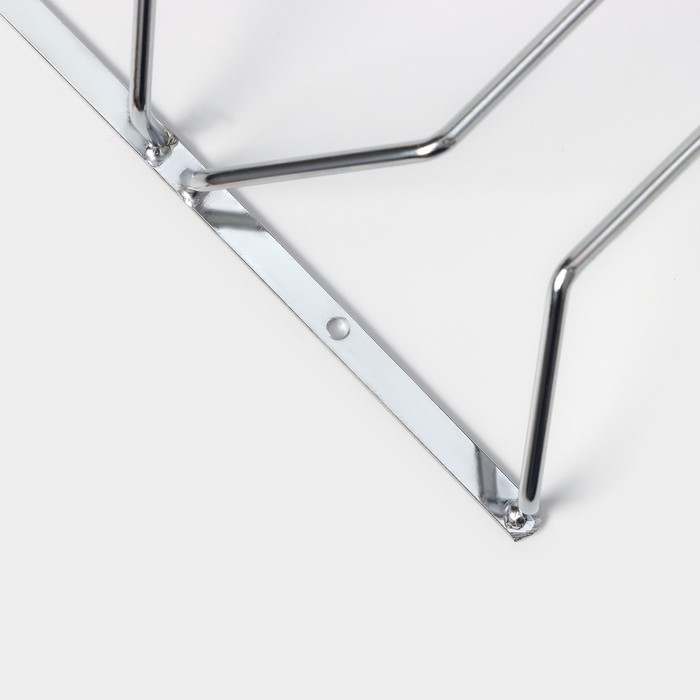 Сушилка для бокалов Доляна, 2 направляющих, 34×6×22,5 см, цвет хромированный