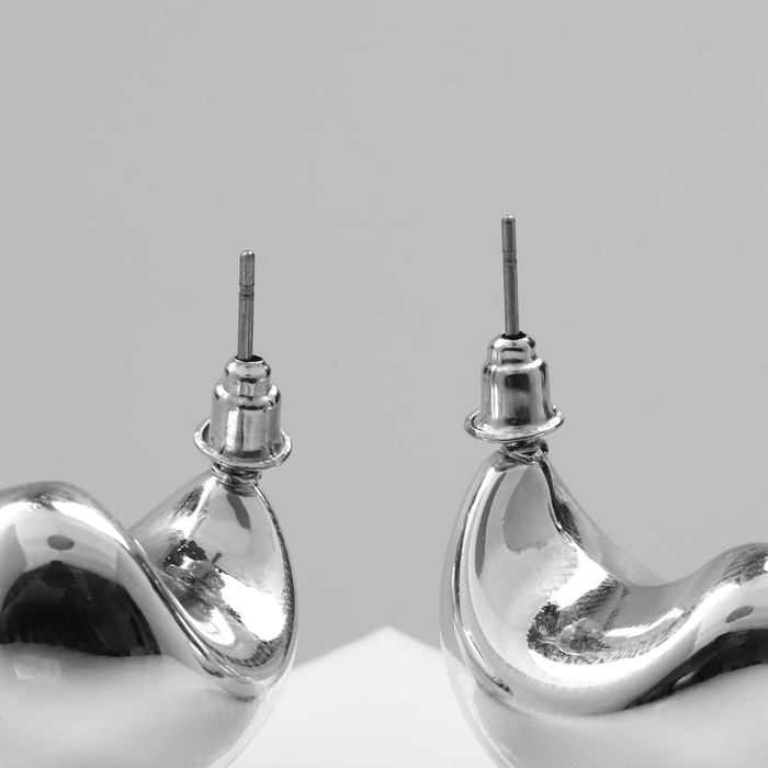 Серьги пластик «Круг» цикл, цвет серебро Серьги пластик «Круг» цикл, цвет серебро