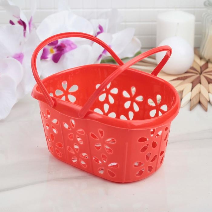 Корзина для хранения с ручками «Полянка», 20×13,5×10 см, цвет МИКС Корзина для хранения с ручками «Полянка», 20×13,5×10 см, цвет МИКС