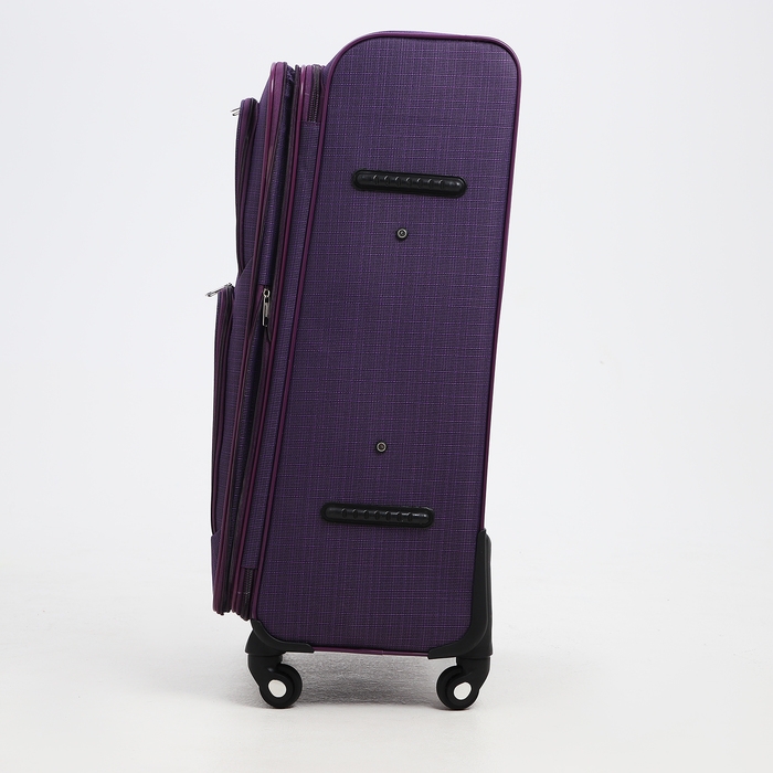Чемодан большой 95 л (L), отдел на молнии, с расширением, кодовый замок, 3 колеса, 2 наружных кармана, цвет фиолетовый Чемодан большой 95 л (L), отдел на молнии, с расширением, кодовый замок, 3 колеса, 2 наружных кармана, цвет фиолетовый