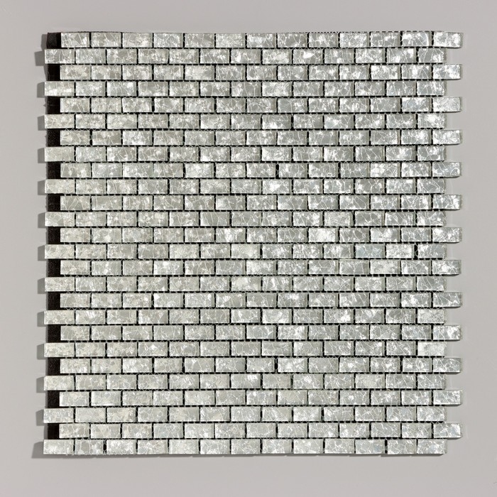 Панель самоклеящаяся 28*28см мозаика кирпич, серебристый Панель самоклеящаяся 28*28см мозаика кирпич, серебристый