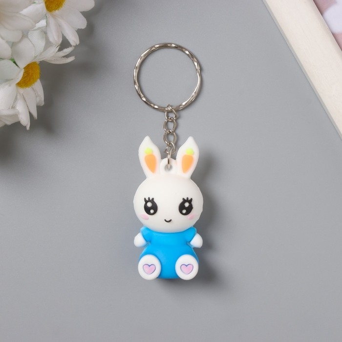 Брелок резина Брелок резина "Зайка с ушками-морковками" МИКС 5х2,5х1,5 см