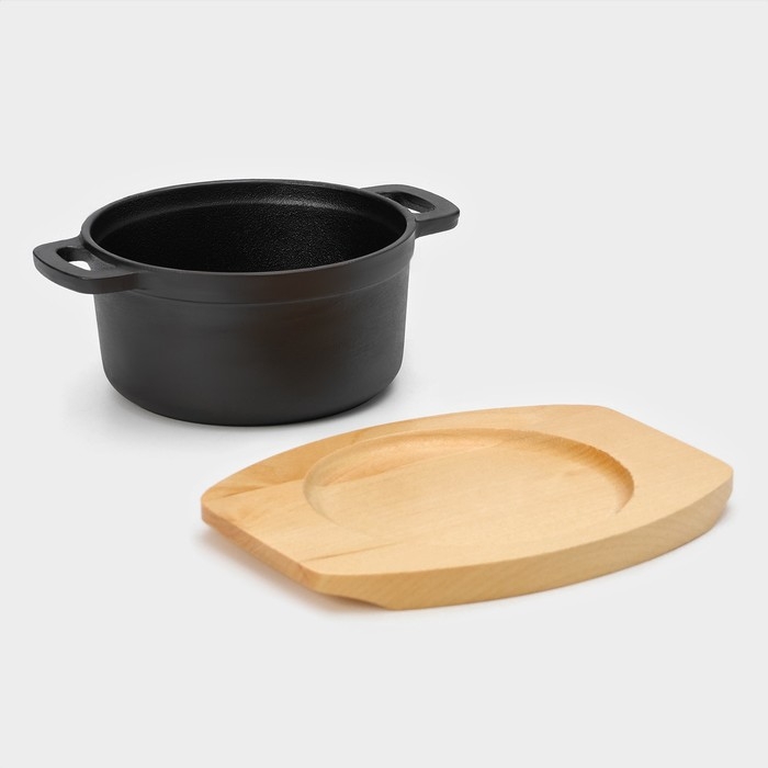 Кастрюля чугунная с крышкой Magma «Хотан», 750 мл, 18,6×14×7 см, индукция, цвет чёрный Кастрюля чугунная с крышкой Magma «Хотан», 750 мл, 18,6×14×7 см, индукция, цвет чёрный